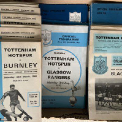 Tottenham Home Football Programmes: From 1966 to 1976 the smaller format programmes mainly in good condition. Some have team changes. Instructions to sell. (est 180)