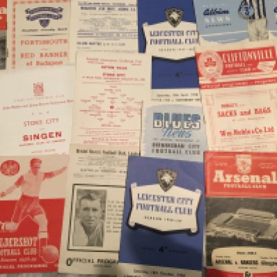 1950s Football Programmes: Wide range to include 56/57 Portsmouth v Red Banner. Mid to late 50s to include Tottenham aways. Fair/good. (31)