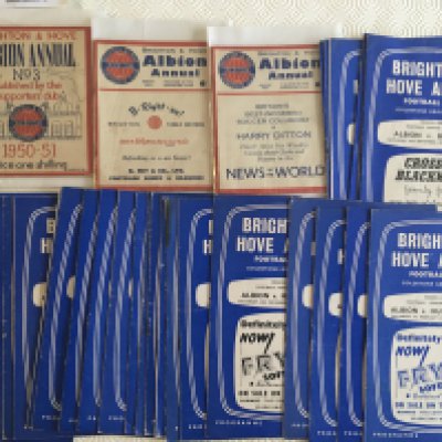 Brighton Home Football Programmes + Handbooks: 31 late 50s homes and handbooks for 50/51 52/53 and 53/54. Good. (34)