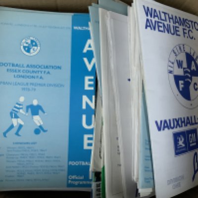 Walthamstow + Leytonstone + Ilford Football Programmes: Quantity in good condition with instructions to sell.