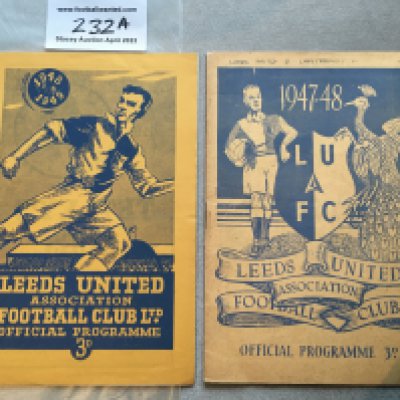 1940s Leeds United Home Football Programmes: 47/48 Chesterfield with fixture written to cover and 48/49 Luton. Good. (2)
