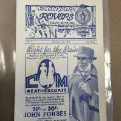 38/39 Blackburn Rovers v Manchester City Football Programme: Excellent condition league match with no team changes.