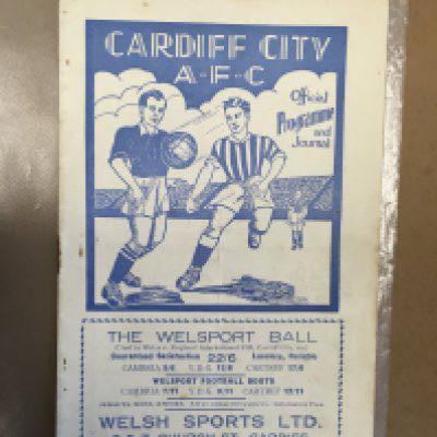 35/36 Cardiff City v Reading Football Programme: Good condition league programme with no team changes. Fold and rusty staple holding firm.