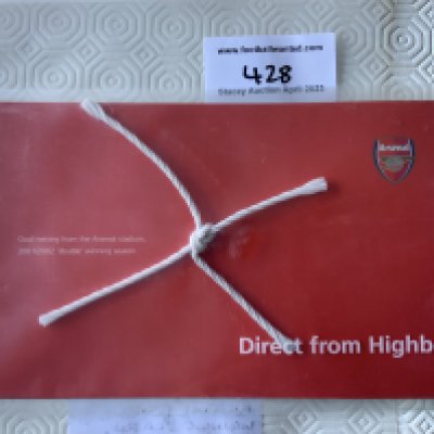 Arsenal 2001 - 2002 Football Goal Netting: Plastic envelope states Direct From Highbury goal netting from the Arsenal Stadium in 2001/2002 Double Winning Season. Comes from Arsenal sponsors 02.