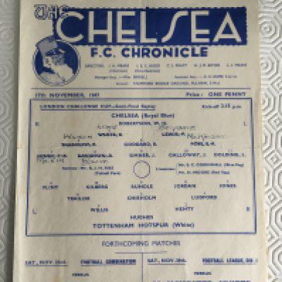47/48 Chelsea v Tottenham LCC Semi Final Football Programme: Single sheet replay programme in good condition with team changes. Spurs went on to win the final.