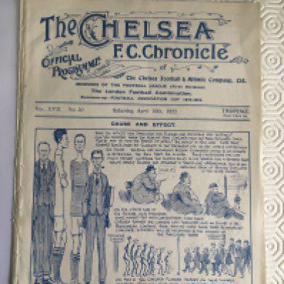 1921 - 1922 Chelsea v Sunderland Football Programme: Four pager ex bound in good condition with no team changes.