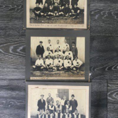 1911 Uruguay Original Football Team Photos: Three different photos stuck down to card with hand written annotations underneath. Photos good and borders fair. All measuring around 11 x 9 inches. 112 year old original items. (3)