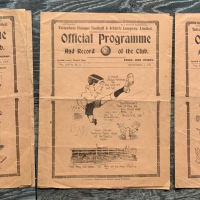 34/35 Tottenham Reserve Football Programmes: London Combination matches v Southampton Swansea both good and Crystal Palace which has piece missing from back corner. No team changes. (3)