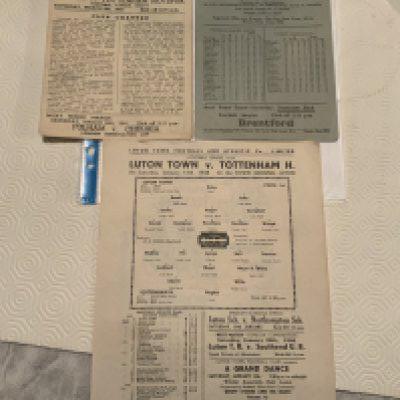 45/46 Tottenham Away Football Programmes: Good condition v Fulham Luton and Millwall which has team changes. (3)