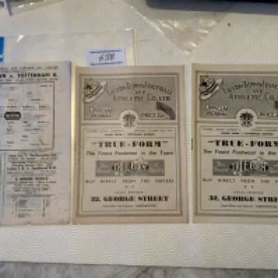 1940s Luton Town v Tottenham Football Programme: 45/46 pencilled team changes, 46/47 + 47/48 in good condition. No team changes unless stated. (3)