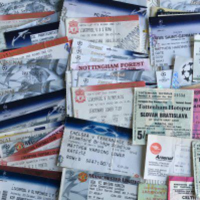 European Final + Semi Final Football Tickets: Includes European Cup Toyota Cup UEFA Cup Champions League Supercup and ECWC. Some great tickets in this collectors album nearly all finals and semis to include 79/80 Juventus v Arsenal 84/85 Inter v Real Madrid 96/97 Liverpool v PSG 90/91 Man Utd v Warsaw 86/87 Bayern Munich v Real Madrid 91/92 Torino v Real Madrid 85/86 Inter Milan v Real Madrid. Good with occasional fold. (48)