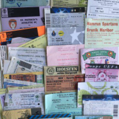 European Competition Football Tickets: From all the competitions including European Cup ECWC UEFA Cup from teams all over Europe not involving British clubs. Good. (48)