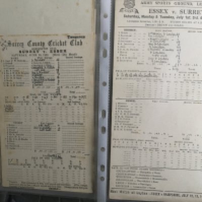 Essex Signed Cricket Autographs: Full size cricket bat signed by 11 dedicated to Bob, Neil Foster Ltd edition 12/100 large framed print, 4 unsigned caricature prints one having broken glass plus a quantity of autograph books from many counties to include autographs of Boycott Richards and Botham. Collection only.