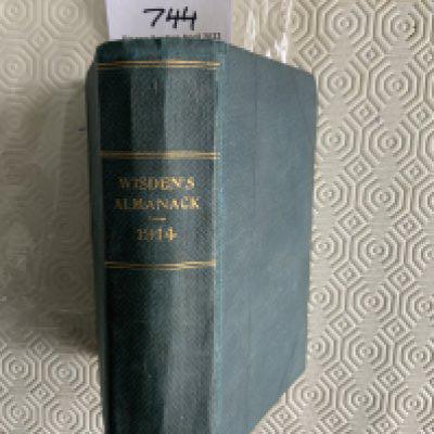 1914 Wisdens Cricket Almanack Book: Over 500 pages rebound with slight creasing. First year of World War One.