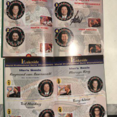 Darts Signed Programmes: World Championship darts from Lakeside in 2005 and 2006. Hand signed by all male and female players. Includes Van Barneveld Fordham Adams Whitlock and King. Over 80 signatures in the two programmes.