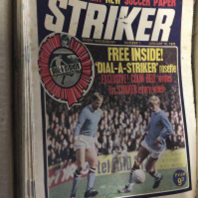 Striker Football Magazines: Believed to be a complete run from number 1 January 1970 through to number 112. Very good. (112)