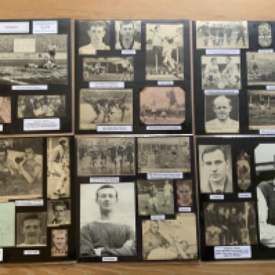 Darlington 1940s 1950s 1960s Football Autograph Collection: Stunning private collection all pre 1970 from various publications. All signatures are identified and laid down with photo corners on 12 x 12 inch card and easily removable. 6 pages to include 1 fully signed team group, 6 signed autograph pages, a signed programme and 70 various sized pictures to include 2 A4. 95 different player signatures including Joe Turner, Laurie Brown, Ken Furphy, George Luke, Lance Robson, Alan Spence, Bill Thompson, Ray Wood, Billy Dunn, Alan Sproates, Bobby Cummings, George Wardle, Joe Jacques, Cliff Wright etc. (230+)
