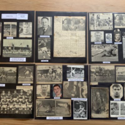 Exeter City 1940s 1950s 1960s Football Autograph Collection: Stunning private collection all pre 1970 from various publications. All signatures are identified and laid down with photo corners on 12 x 12 inch card and easily removable. 20 pages to include 2 fully signed team groups, 2 signed autograph pages and 131 various sized pictures to include 2 A4. 90 different player signatures including Barney Singleton, John Smout, Gordon Dale, Theo Foley, Fred Binney, George Ley, Ted Calland, Johnny Nicholls, Bert Hoyle, Alan Banks, Adrian Thorne, Eddie Murphy, Ray Iggleden, Ray Harford etc. (250+)