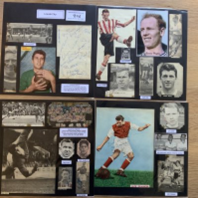 Lincoln City 1940s 1950s 1960s Football Autograph Collection: Stunning private collection all pre 1970 from various publications. All signatures are identified and laid down with photo corners on 12 x 12 inch card and easily removable. 16 pages to include 2 fully signed team groups, 5 signed autograph pages, 1 signed original press photo, signed club letterhead 1952/53 with 15 autographs and 92 various sized pictures to include 3 A4. 120 different player signatures including Derek Dooley, Doug Graham, Graham Taylor, Tony Emery, Alick Jeffrey, Ray Middleton, Harry Troops, Andy Graver, Doug Wright, Billy McGlen, Ray Harford, Gordon Hughes etc. (210+)