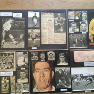 Southport 1940s 1950s 1960s Football Autograph Collection: Stunning private collection all pre 1970 from various publications. All signatures are identified and laid down with photo corners on 12 x 12 inch card and easily removable. 14 pages to include 2 fully signed team groups, 6 signed autograph pages, 2 signed original press photos and 70 various sized pictures to include 3 A4. 105 different player signatures including Keith Jones, Reg Blore, Alan Spence, Brian Reeves, Bill Rutherford, Jack Lindsay, Alex Parker, Jim Fryatt, George Andrews, Stan Mortensen, Ambrose Clarke, John Richardson, Arthur Peat etc. (190+)
