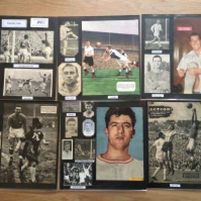 Swansea Town 1940s 1950s 1960s Football Autograph Collection: Stunning private collection all pre 1970 from various publications. All signatures are identified and laid down with photo corners on 12 x 12 inch card and easily removable. 22 pages to include 2 fully signed team groups, 2 signed autograph pages and 131 various sized pictures to include 10 A4. 85 different player signatures including Roy Paul, Terry Medwin, David Gwyther, Cliff Jones, Rory Keane, Billy Lucas, Brian Purcell, Ivor Allchurch, Colin Webster, Alf Bellis, Mel Nurse, Harry Griffiths, Noel Dwyer, Ken Morgans etc. (190+)