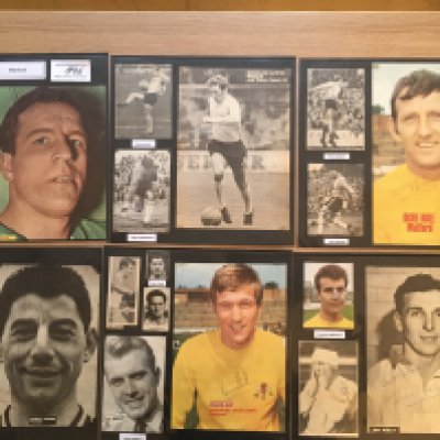 Watford 1940s 1950s 1960s Football Autograph Collection: Stunning private collection all pre 1970 from various publications. All signatures are identified and laid down with photo corners on 12 x 12 inch card and easily removable. 22 pages to include 1 fully signed team group, 4 signed autograph pages and 119 various sized pictures to include 9 A4. 112 different player signatures including Tony Currie, Dave Underwood, Cliff Holton, Charlie Livesey, Bert Slater, Ken Furphy, Roger Hugo, Stewart Scullion, Dixie Hale, Pat Jennings, Terry Mancini, Mike Walker, Tommy Eggleston etc. (230+)