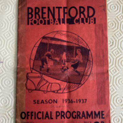 36/37 Brentford v Arsenal Football Programme: Fair condition league match with heavy folding and age staining. No team changes.