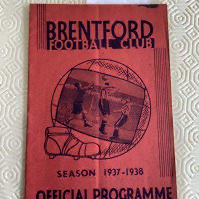37/38 Brentford v Grimsby Football Programme: Good condition league match with no team changes. Light fold and tiniest mark.