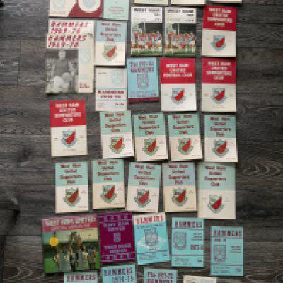 West Ham Football Handbooks: Includes 54/55 55/56 56/57 and 2 x 58/59 Promotion Handbooks. A run of at least one from 60/61 to 70/71 plus more in excellent condition. (36)