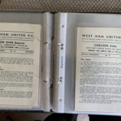 West Ham Home Reserve + Youth Football Programmes: Quantity from 1958 to 1975 to include LCC, SJFC Youth Cup, Metropolitan League and more. Mainly unwritten in good condition. (57)
