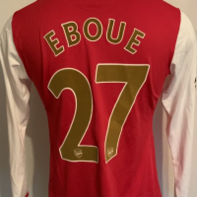 Arsenal 2007 - 2008 Match Worn Football Shirt: Red long sleeve with Champions League badging to arms. Number 27 Eboue to rear.