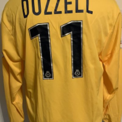 Colchester United 2000 - 2001 Match Worn Football Shirt: Yellow long sleeve with Nationwide badging to arms. Number 11 Dozzell to rear.