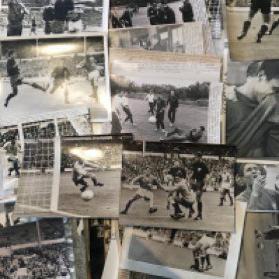 1966 World Cup Football Press Photos: Black and white various size photos although mainly large. Most have press stamps and annotations and the few without are wired photos with annotations to the front. Often match action or training not involving a England. (95)