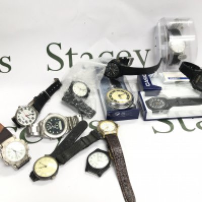 A Collection of watches including Phillip Persio, Ravel, Steltman, Casio, a silver hallmarked cased vintage watch etc. postage category b