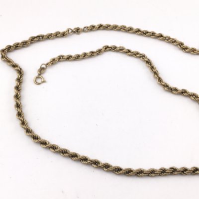 A 9ct gold rope chain. 7.25g Approx 50cm length. Postage A