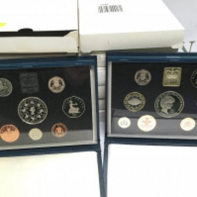 A date run 1988 to 1999 inclusive U.K. proof coin sets. Postage B