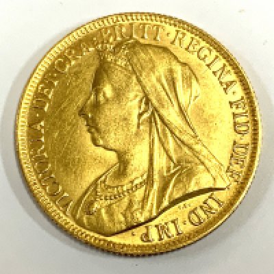 1893 Victoria Veiled Head &pound;2 Double Sovereign Gold Coin, 16g (A)