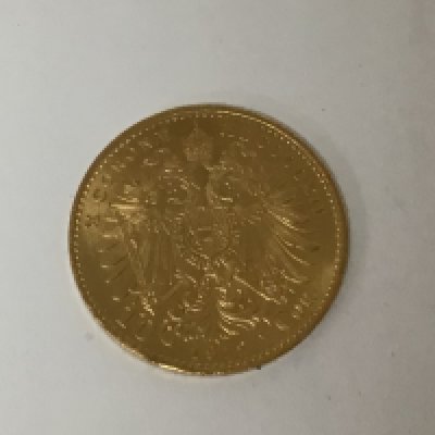 An Austrian gold coin 1912 10 Corona. Weight 3.4g