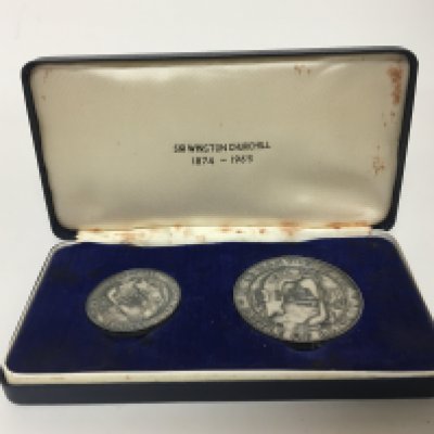 A cased silver Sir Winston Churchill Battle of Britain coin set.