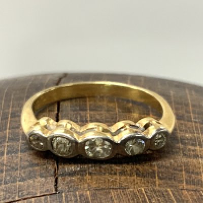 WITHDRAWN - A 1920s 18ct gold 5 stone diamond ring, Size J. 2.44g. (A)
