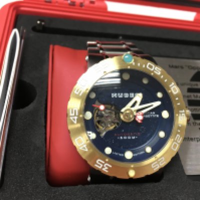 A Nubeo Mars opportunity martian meteorite ltd edition watch with all original paperwork and box. 48mm case. Seen working and in as new condition. Postage B