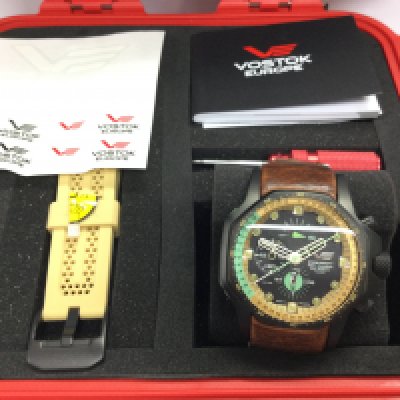 Vostok Europe mens watch in as new condition seen running. Comes complete with box papers and additional strap. Postage B