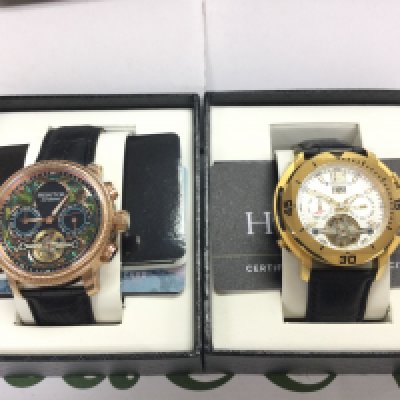 Two Heritor automatic watches in as new condition with box and paperwork. Seen running Postage B