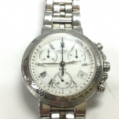 A Rotary Khalif Chronograph watch. Approx 40mm case. Seen working. Postage B