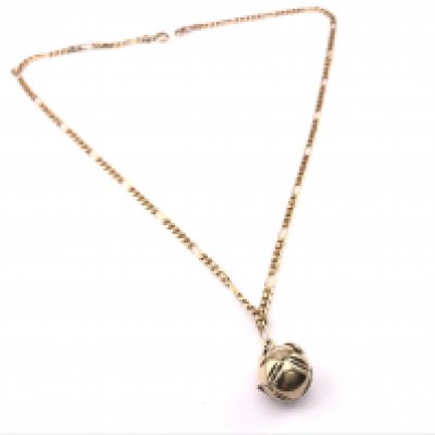 A 9ct gold chain with a 9 carat ball/cross pendant , 22.67g total weight. Postage category A