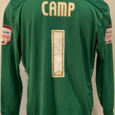 Nottingham Forest 2012 - 2013 Match Issued Football Shirt: Green long sleeve goalkeeper shirt with NPower League badge to sleeves. Camp 1 to rear. Shirt is unwashed. 