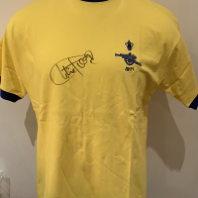 Arsenal 1971 Cup Final Signed Replica Shirt: Signed to front by goalscorer Charlie George. COA from reputable source. 