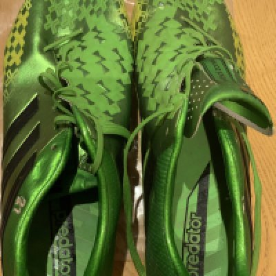 Arsenal + Poland Match Worn Fabianski Football Boots: Pair of Adidas Predator  boots both having Number 21 embroidered to side. 