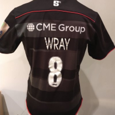 Saracens 2016 - 2017 Home Match Worn Rugby Union Football Shirt: Black short sleeve BLK XL excellent condition shirt worn by Jackson Wray. Aviva Champions 2015/16 badging. GPS tracking pocket present at neck.
