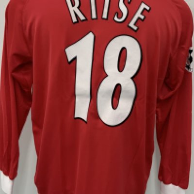 Liverpool 2001 - 2002 Home Match Worn Football Shirt: Red long sleeve Reebok shirt with Champions League badging to sleeve. Riise 18 to rear. Worn v Boavista on 24 October 2001. Comes with signed COA from the player. 